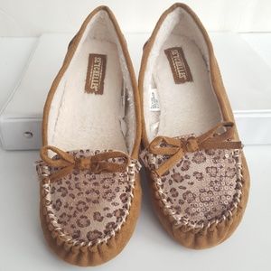 Seychelles Leopard Print Sequin Moccasins